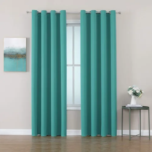 Vista 22 de ChrisDowa - Cortinas cortas para ventana de 40 pulgadas para dormitorio - Cortinas cortas con ojales y aislamiento térmico para oscurecer