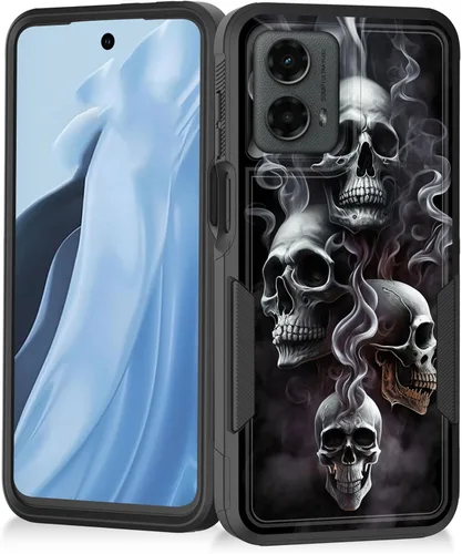 Vista 149 de Funda para Moto G Play 4G 2024, resistente de doble capa híbrida de policarbonato duro, goma suave, a prueba de golpes, funda protectora resistente