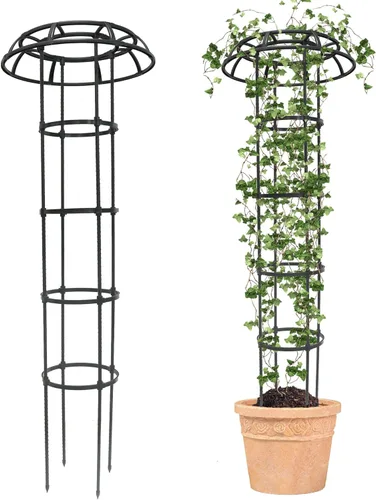Vista 9 de Quibbay Enrejado de Jardín para Plantas Trepadoras al Aire Libre, Enrejado de 41.3 Pulgadas con Parte Superior en Forma de Seta para Plantas
