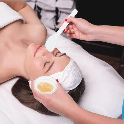 Vista 9 de LALAFINA Juego de spa 1 juego de exfoliador facial para cepillos, mascarillas, cuenco, palillos, cara, barro, sopa de vidrio, limpiador de aceite
