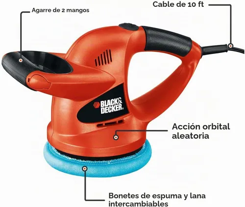 Vista 2 de Pulidora/enceradora rotorbital Black & Decker WP900 6 pulgadas