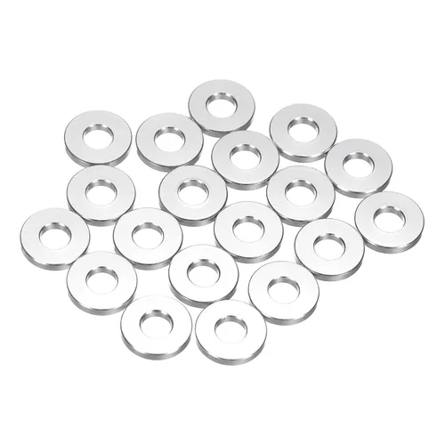 Vista 16 de uxcell 20 arandelas planas de aluminio, juntas de sello redondo M4x10x1.0.197 in, espaciadores planos para tornillos, tornillos, accesorios
