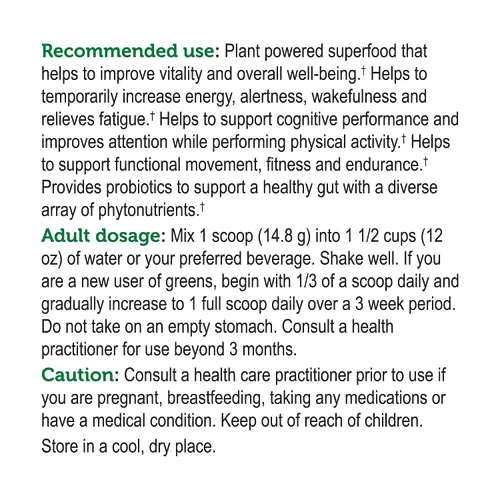 Vista 4 de Genuine Health Greens + Extra Energy Superfood Powder, proporciona un impulso de energía inmediato y apoya la salud intestinal, sabor a chocolate