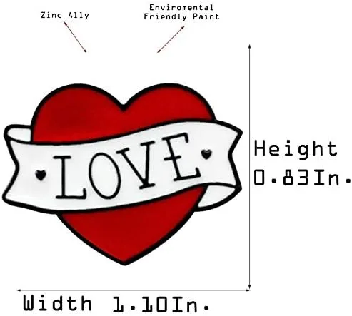 Vista 2 de Flairs New York - Broche de solapa esmaltado hecho a mano Corazón de amor verdadero