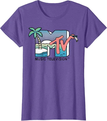 Vista 23 de MTV Camiseta con logotipo de flamenco de Beach Island Blanco