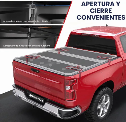 Vista 3 de MOSTPLUS - Funda rígida de triple pliegue para tonneau de camioneta en la parte superior, compatible con Chevy Colorado GMC Canyon 2015 2016 2017