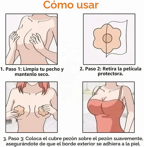 Vista 7 de Dealswin Cubiertas sin pezones de 5.1 pulgadas de silicona reutilizables para levantamiento de senos para copa A-D Beige