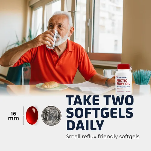 Vista 6 de Aceite de rubí ártico de 1000 mg – Suplemento Omega 3 para mujeres y hombres con EPA, DHA y astaxantina 2 mg – Alternativa al aceite de pescado