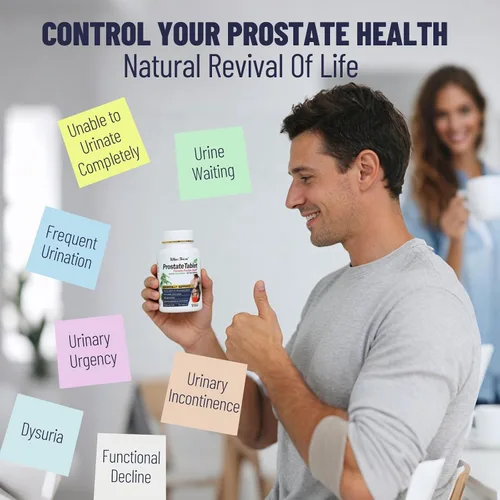 Vista 8 de Tabletas para la salud de la próstata, apoya el bienestar de los hombres, 60 unidades Con Saw Palmetto y raíz de jengibre, apoya el control