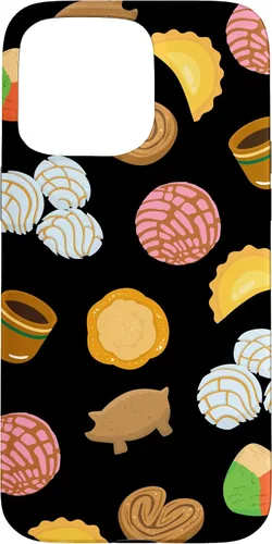 Vista 31 de Conchas Pan Dulce Patrón Negro Teléfono Caja Latina Regalo Caso para iPhone 17