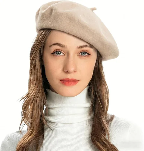 Vista 20 de ZLYC Boina Francesa de Lana Sombrero Color Sólido Gorra Boina para Mujeres y Niñas Amarillo básico