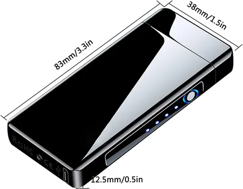 Vista 4 de Encendedor electrónico a prueba de viento con carga USB, ideal para velas, campamento y actividades al aire libre, encendedor de plasma fresco
