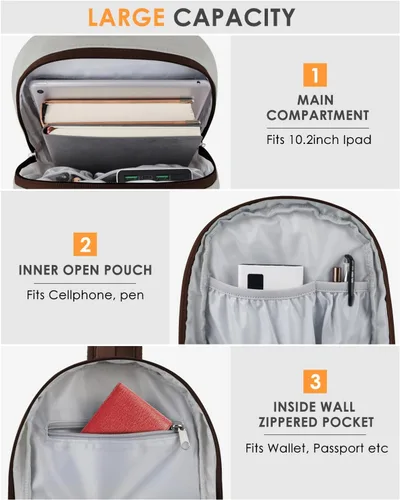 Vista 3 de ETRONIK Bolso bandolera para hombres y mujeres, bolso cruzado antirrobo, mochila de hombro, mochila de pecho para viajes, senderismo