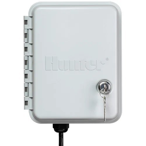 Vista 2 de Hunter X-Core XC400 Controlador de rociadores para exteriores de 4 zonas, temporizador de riego resistente a la intemperie para césped y jardín