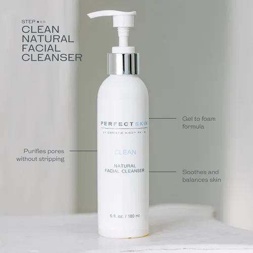 Vista 2 de PERFECT SKIN BY CHRISTIE KIDD, PA-C Limpiador facial natural limpio - Lavado facial suave con aloe, hoja de olivo y árbol de té - Calma, hidrata