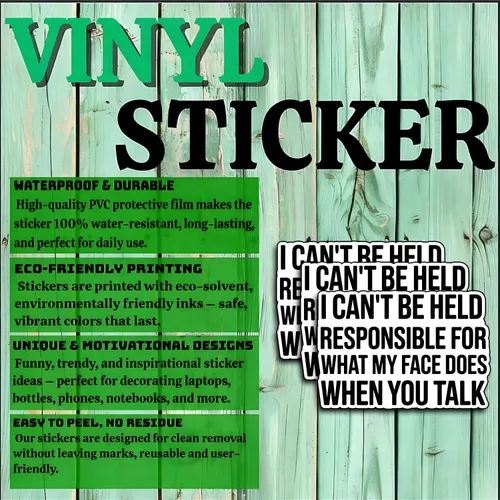 Vista 4 de (3 unidades) - Calcomanía de vinilo sarcástico, impermeable, botella de agua para laptop, vaso de automóvil, calcomanías de humor para adultos