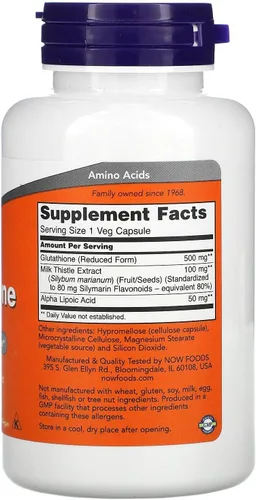 Vista 2 de NOW Foods - Glutatión Antioxidante Celular 500 mg. - 60 Cápsulas Vegetarianas