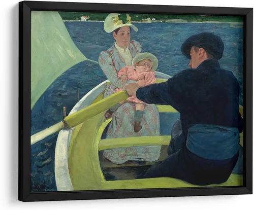 Vista 5 de Canvas Lab The Boating Party by Mary Cassatt 15 x 11 in Fine Art Framed Print, Frame Color: Black, With Mat