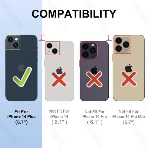 Vista 394 de HOOMIL Funda para iPhone 7 Plus/iPhone 8 Plus de 5.5 Pulgadas, sin amarillamiento, protección contra caídas, cubierta trasera dura transparente