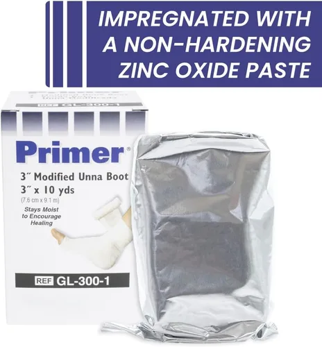 Vista 2 de Unna Botas con óxido de zinc, 3" x 10 yardas, 1 caja de 12, envueltas individualmente