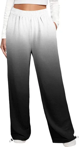 Vista 2 de Pantalones deportivos de invierno para mujer, de cintura alta, con cordón ajustable, pantalones de entrenamiento