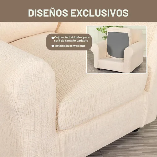 Vista 7 de Funda para sofá, funda para sillón, funda de sofá de 2 piezas con brazos