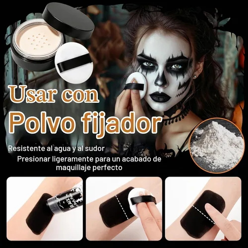 Vista 5 de Black & White Oil Face Body Paint Washable Halloween Cosplay Makeup