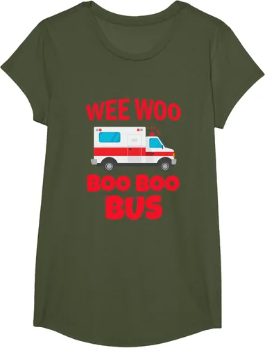Vista 61 de Wee Woo Boo Boo Bus First Responder - Camiseta divertida de ambulancia, Negro, S