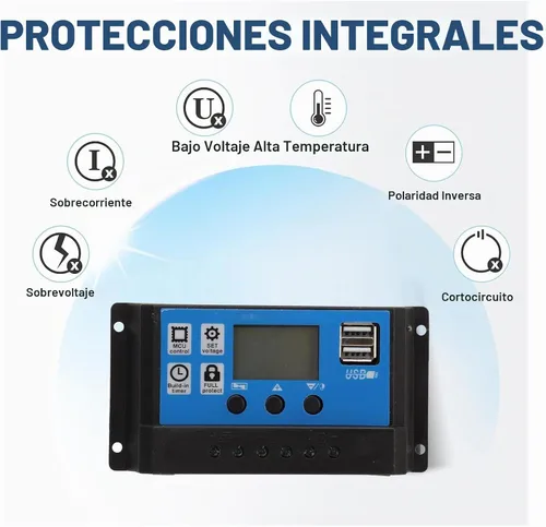 Vista 6 de Kit de panel solar de 300 W DC 12 V 24 V 50 A cargador solar de alta eficiencia IP67 impermeable con controlador para autocaravana RV