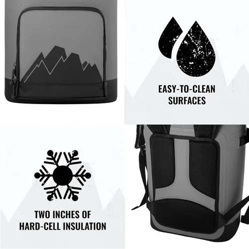 Vista 5 de Cordova Outdoors Mochila Backcountry Class con enfriador suave, bolsa térmica aislada, con aislamiento de espuma, duradera, protección UV