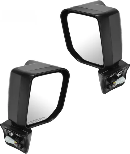 Vista 138 de TRQ Conjunto de 2 piezas de espejo lateral para conductor y pasajero, ajuste eléctrico, sin calefacción, sin memoria, color negro, compatible