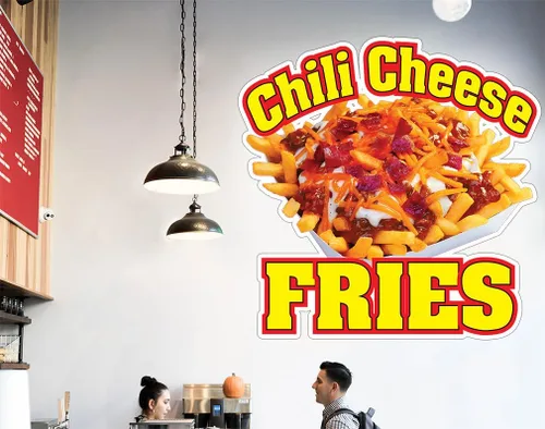 Vista 5 de Calcomanías personalizadas para camiones de comida y chile, patatas fritas, estilo B, comida y bebida, letrero de concesión de 10 pulgadas en el 10