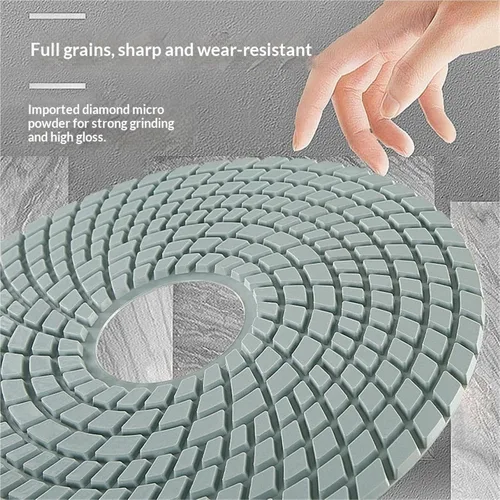 Vista 2 de Car Buffer Polisher, 5 Pcs 4-inch Stone Polishing Discs for Marble, Granite, and Quartz Renovation Angle Grinders,for Waxing(50#)