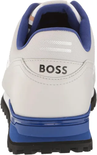 Vista 3 de BOSS Tenis de malla de perfil bajo para hombre con suela gruesa de contraste