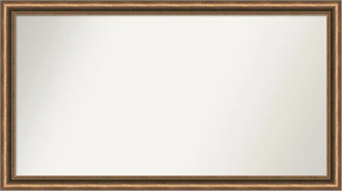 Vista 267 de Amanti Art Espejo de baño de bronce para sobre fregadero, 24 x 24 pulgadas, espejo de tocador cuadrado estrecho de bronce Manhattan, marco de madera