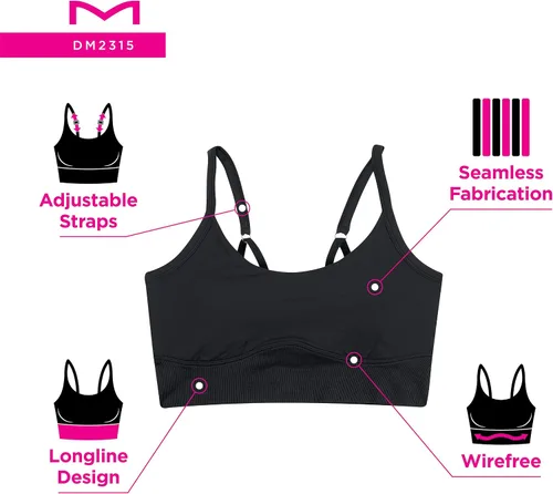 Vista 4 de Maidenform Women's Seamless Tank Bralette, Wireless Long-line Cropped Pullover Bra