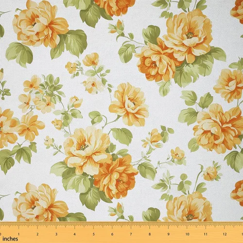 Vista 26 de Feelyou Tela de Flores Groovy por Yarda 1 Yarda Niños Retro Floral Boho Tela de Tapicería para Sillas para Niños Niñas Adolescentes Años 70 Hippie