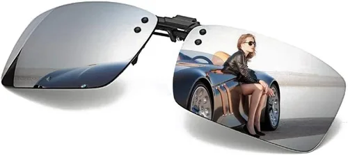 Vista 8 de Polarized Clip-on Sunglasses with Flip Up Function Anti-Glare UV400 Driving Glasses Clip-on for Prescription Glasses