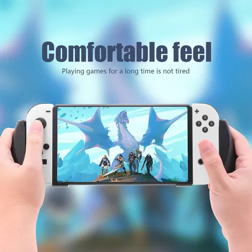 Vista 8 de Switch OLED Grip, Switch OLED Handheld Grip with Stand and Game Card Slots - Black