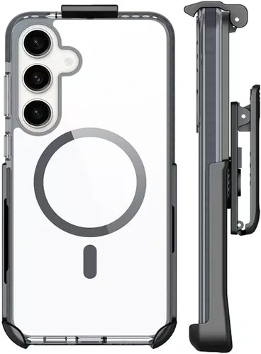 Vista 2 de BELTRON Funda para cinturón para Samsung Galaxy S25, funda protectora delgada transparente y funda de clip giratorio para cinturón, compatible