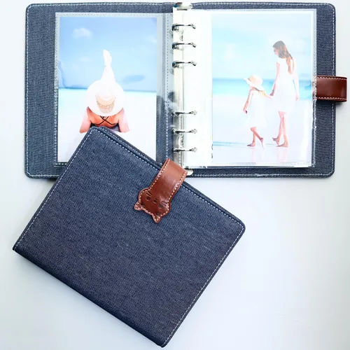Vista 8 de Álbum de Fotos de Cabina de Fotos 2x6 - Cuaderno con Purpurina de 6 Anillos Carpeta Brillante con 20 Fundas para Fotos de 2 por 6 - Se Adapta a 80
