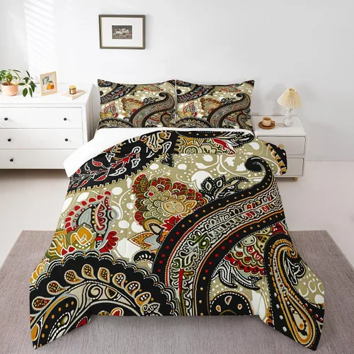 Vista 51 de Erosebridal Juego de ropa de cama damascada gótica para adultos, juego de edredón victoriano antiguo, edredón floral vintage gótico con diseño