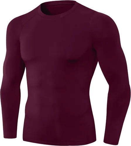 Vista 35 de SPVISE Compression Shirt Men Long Sleeve Workout Gym Shirts Baselayer Top Negro
