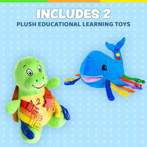 Vista 2 de Buckle Toys - Paquete Blu Whale y Bucky Turtle Ocean Buddies