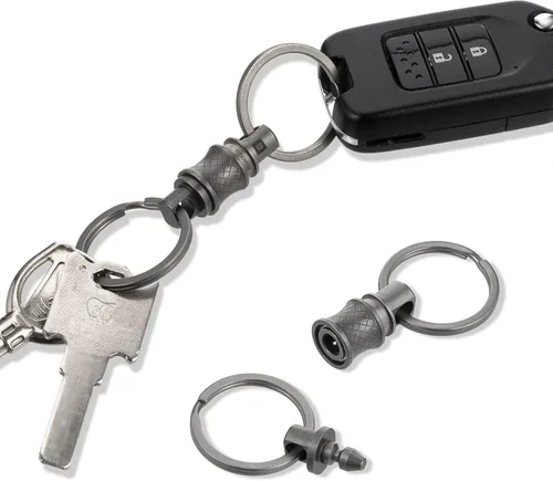 Vista 5 de BANG TI Titanium Quick Release Swivel Keychain, Pull Apart Detachable Keychain S