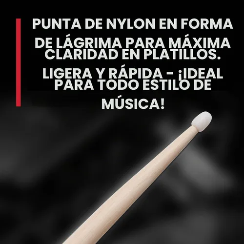 Vista 5 de Baquetas con punta de nailon Vic Firth American Classic 5AN