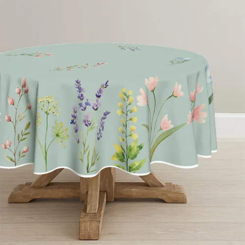 Vista 7 de Horaldaily Mantel de Primavera 52×70 Pulgadas Rectangular, Acuarela Flores Silvestres Florecientes Floral Verde Lavable Cubierta de Mesa Estacional