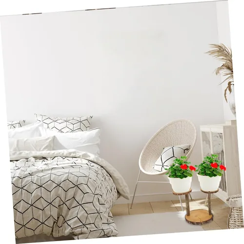 Vista 6 de Kisangel Soporte de madera maciza para macetas de plantas de múltiples capas decorativo para plantas