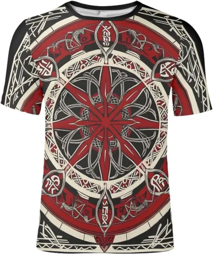 Vista 21 de GLUDEAR Camiseta Vikings para hombre, novedad con estampado 3D de mitología nórdica Aurora Galaxy Life Tree