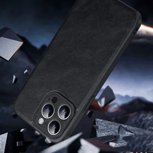 Vista 2 de COOVS Funda para iPhone 14/14 Plus/14 Pro/14 Pro Max, funda de cuero de lujo premium clásica para negocios, funda delgada para teléfono